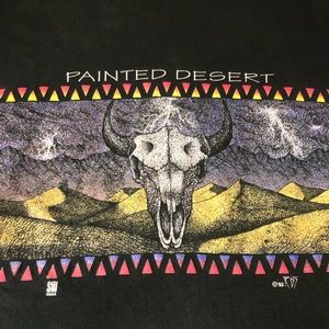 VTG 92 FOTL Tag Blk Painted Desert Both Side Single Stitch T Shirt Men Sz Lg USA